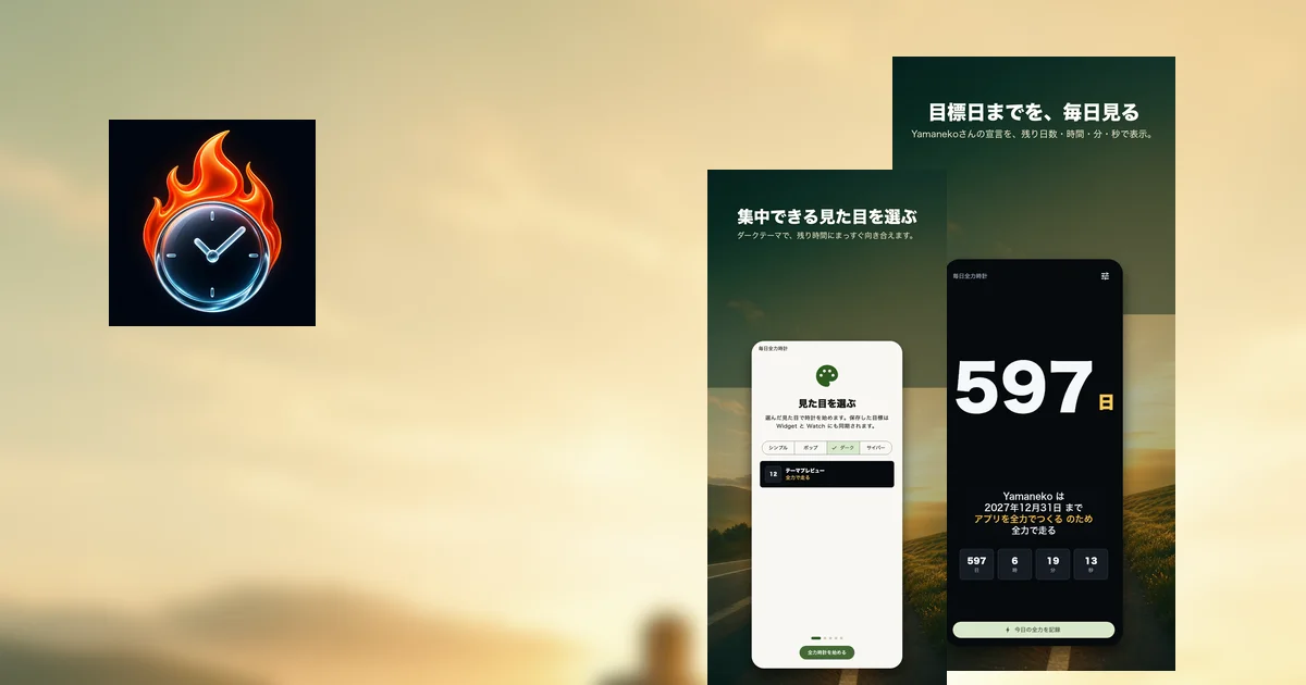 "Mainichi Zenryoku Clock" is now available!